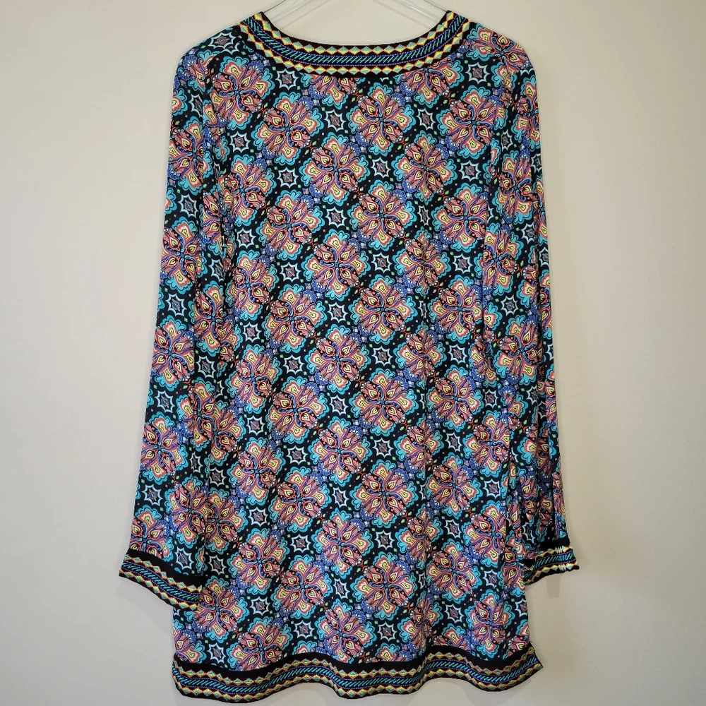 Nanette Lepore Swim Paloma Embroidered Tunic Beach Pool Coverup Dress Sz Medium - Picture 8 of 14